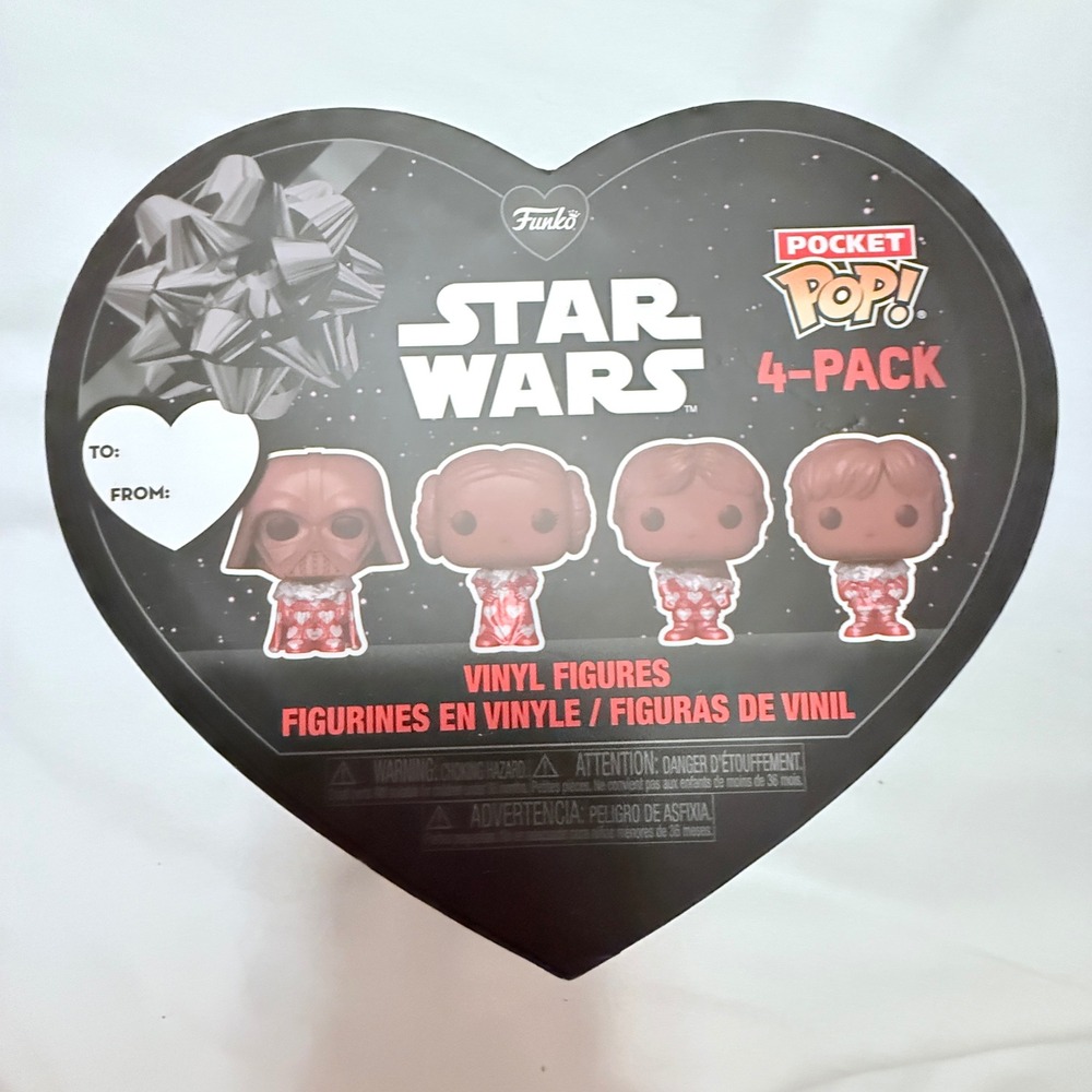 Funko Star Wars Pocket Pop 4-Pack Kids OS Brown New Valentines Heart Box Figures